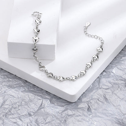 Sterling Silver Diamond-Studded Butterfly Bracelet